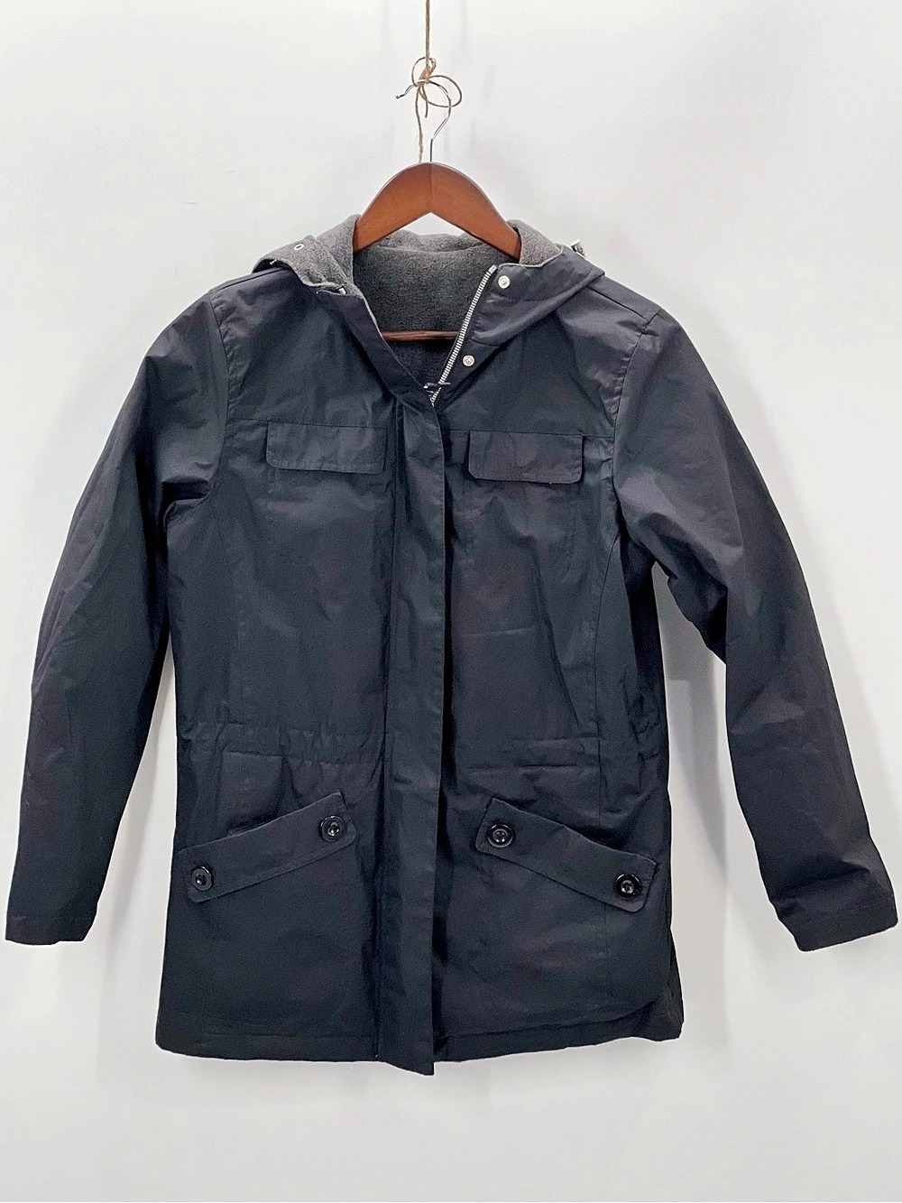 488 Bass Vintage Collection Hooded Utility Jacket reversible Black / Grey XS